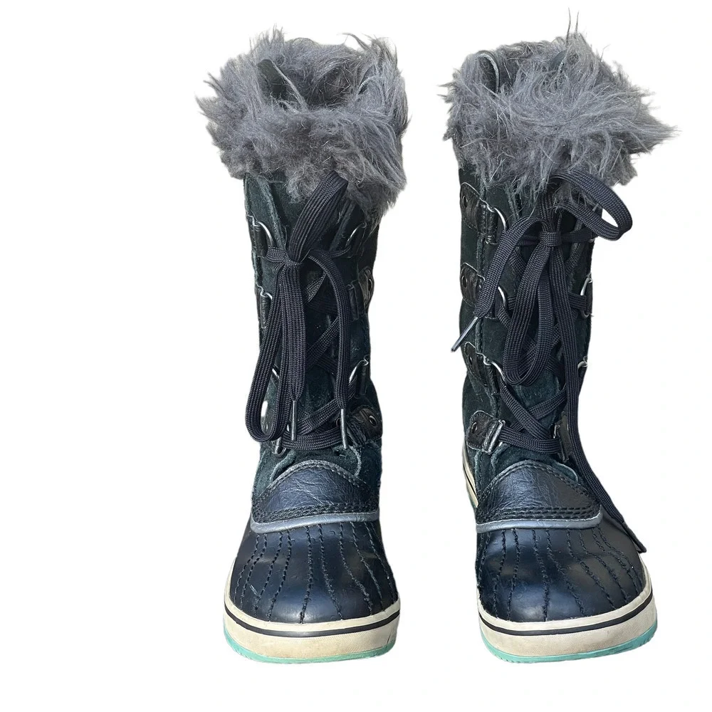 Sorel Girls Joan of Arctic Girls Black Shearling Winter Boots - Size 2